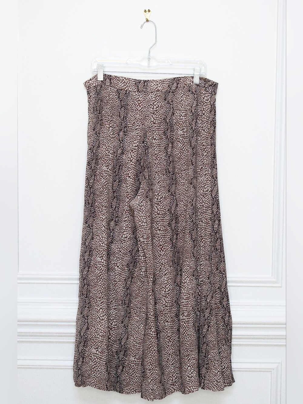 Anthropologie Wide Leg High Rise Pants Snakeskin Animal Print Size 12 Boho Flowy - Picture 6 of 8